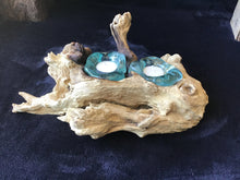 Load image into Gallery viewer, Hand Blown Glass Candle Holder ~ Double
