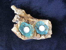 Load image into Gallery viewer, Hand Blown Glass Candle Holder ~ Double
