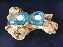 Load image into Gallery viewer, Hand Blown Glass Candle Holder ~ Double
